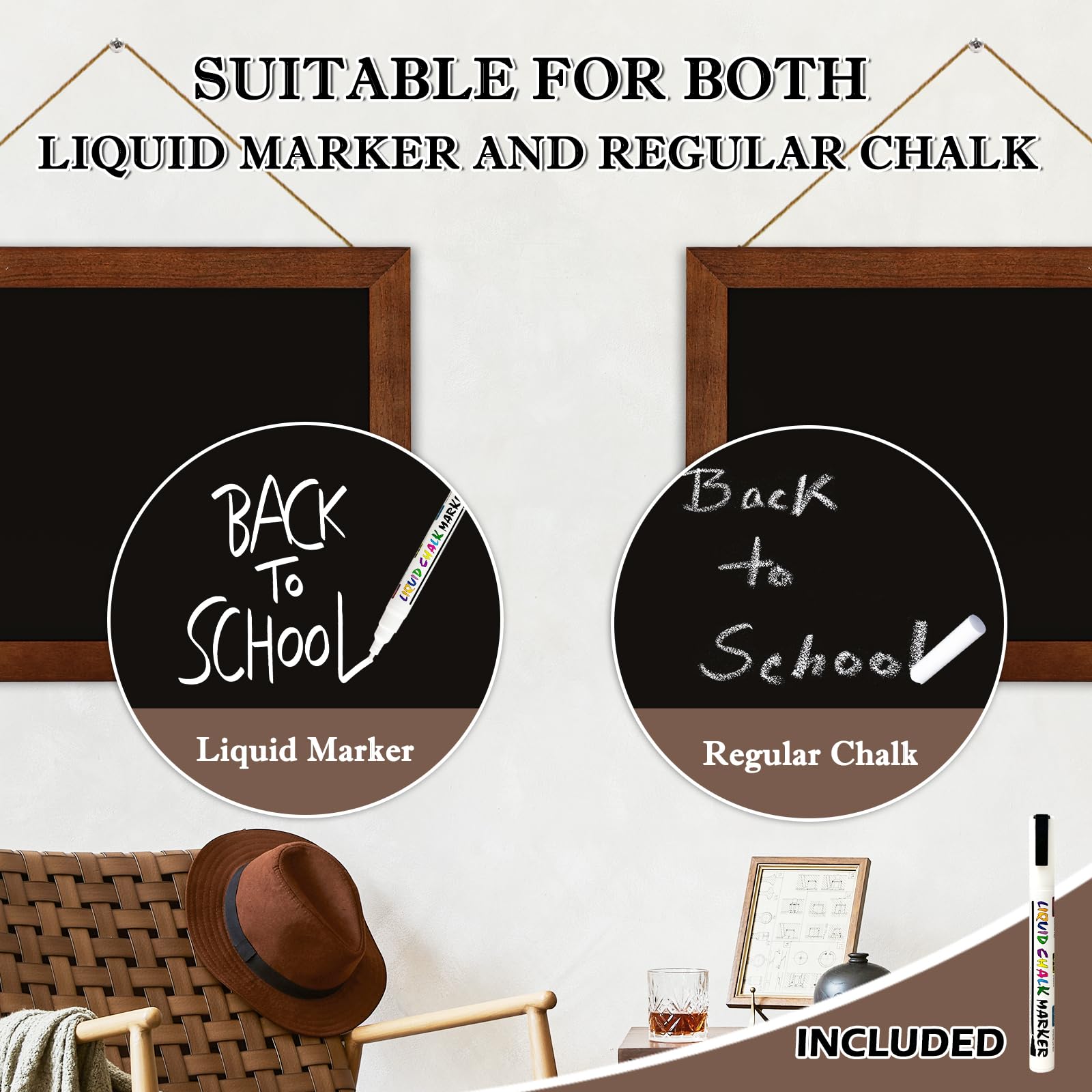 Amazon.co.jp: 4 THOUGHT 黒板木製フレーム 30x20cm : Office Products