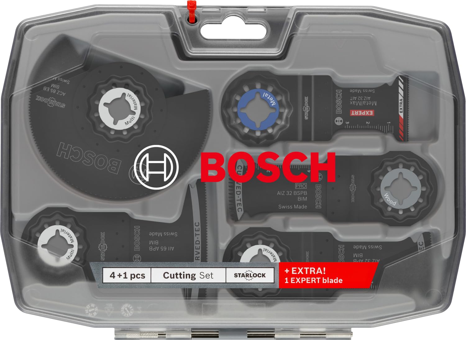 Bosch 5x Schneid-Set, 5-tlg. (für Edelstahl, Stahl, 160 x 222 mm, Professional Zubehör Multifunktionswerkzeug)