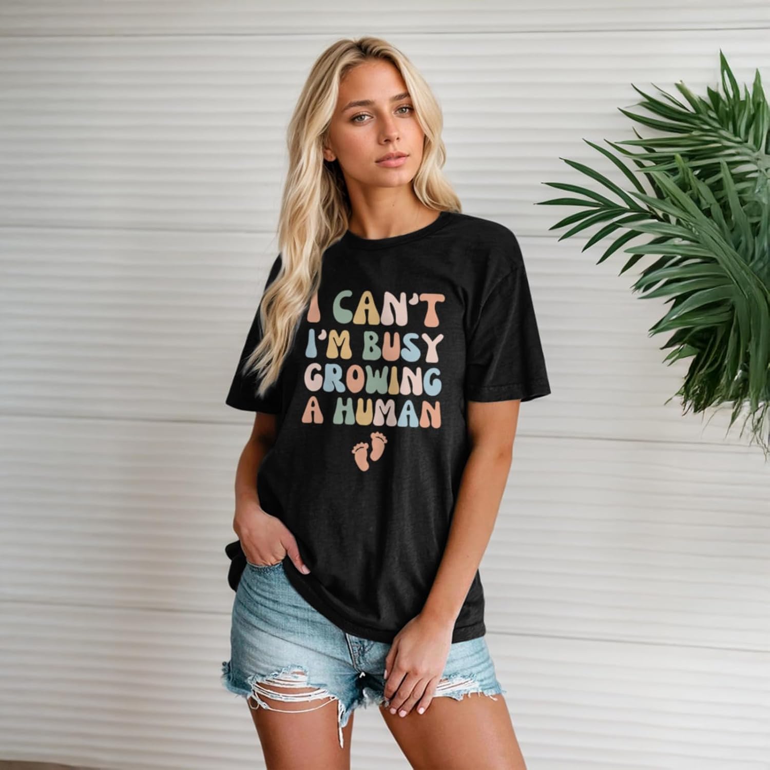 Pregnancy Announcement Shirts Growing A Human Shirt Women Cute Funny Graphic Maternity Tees Pregnant Mom Gifts Tops - Image 2