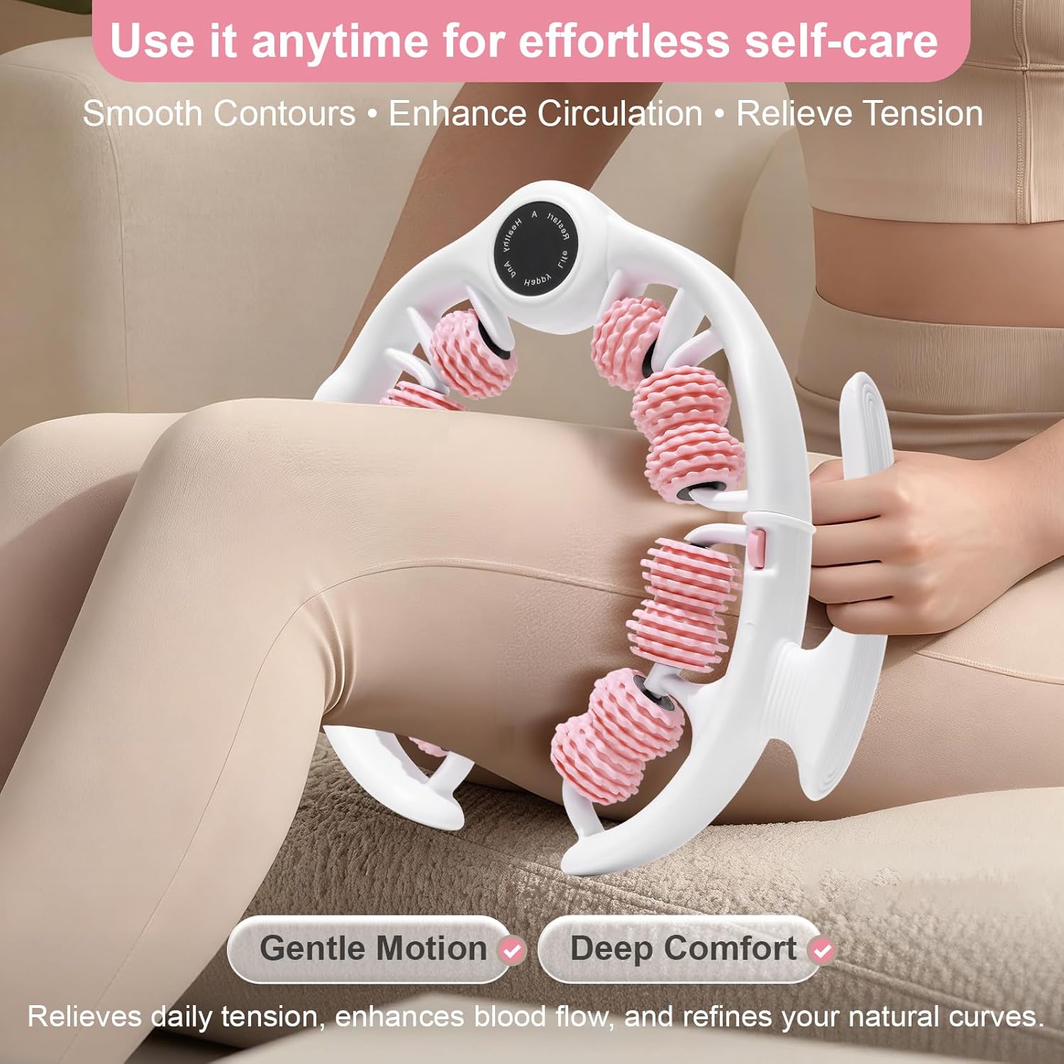 Cellulite Massage Roller, Cellulite Roller for Legs & Body, Handheld Muscle and Fascia Massager for Arms Waist Stomach, Anti Cellulite Massager Stick for Relaxation - Image 5