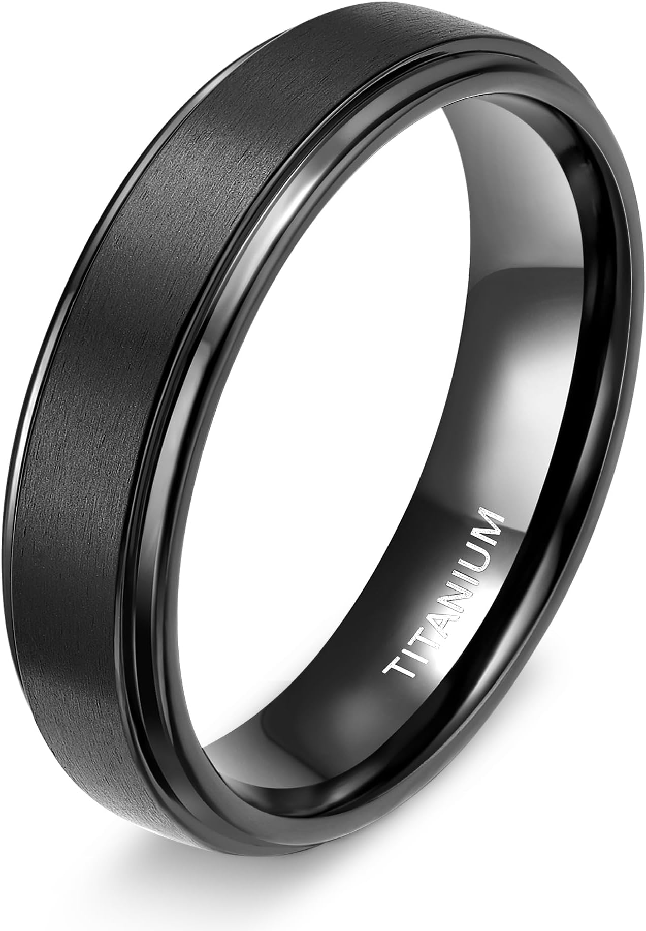 4mm 6mm 8mm 10mm Titanium Rings Black/Silver/Gold Wedding Band Matte Comfort Fit for Men Women Size 3-15
