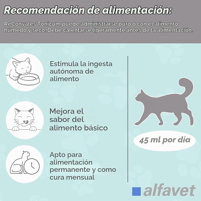 Foto 6 de 8 de Reconvales Tonicum Estimulante del apetito-6x45 ml.para preparación nutricional en Gatos. para compensar…