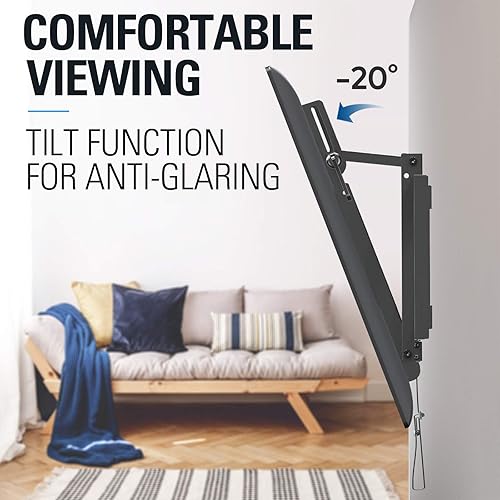 Miniatura 2 de Mounting Dream Soporte de pared inclinable para TV para la mayoría de televisores de 42 a 70 pulgadas, soporte de TV de inclinación de hasta 20