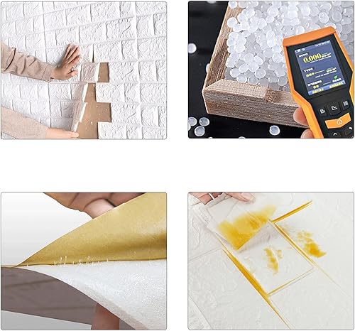 Miniatura 6 de Panel de pared 3D, 10 unidades, autoadhesivo, impermeable, de espuma de polietileno, anticolisión, utilizado para baño y sala de estar, decoración