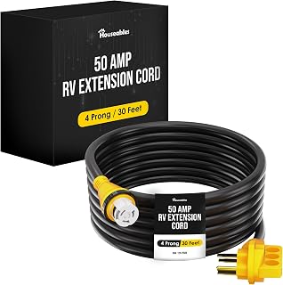 50 Amp RV Extension Cord, 50 Amp RV Cord, 50amp Power Cable, 4 Prong 30 FT