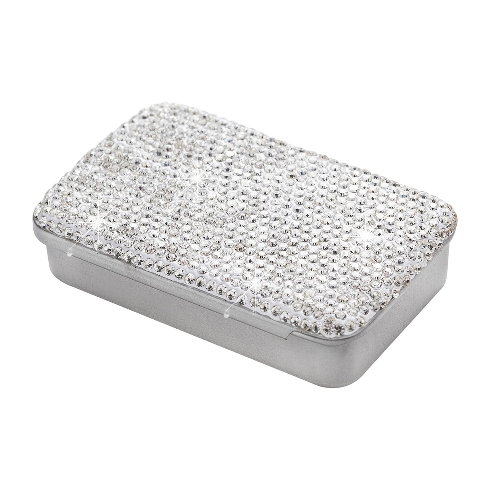 APGLSXY Slide Top Storage Storage Box Featuring Rhinestones Sturdy Iron Construction Ideal for Business Gifts Stone Butt Case