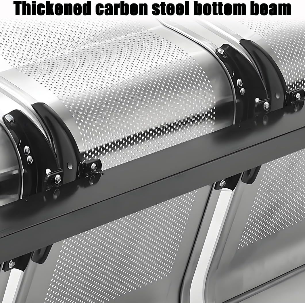 YVYKFZD Waiting Room Chairs Set, Waiting Room Bench with Arms and Table, Office Guest Reception Chairs, Airport Steel Reception Bench Seating for Bank Hospital Salon(1 Seat)