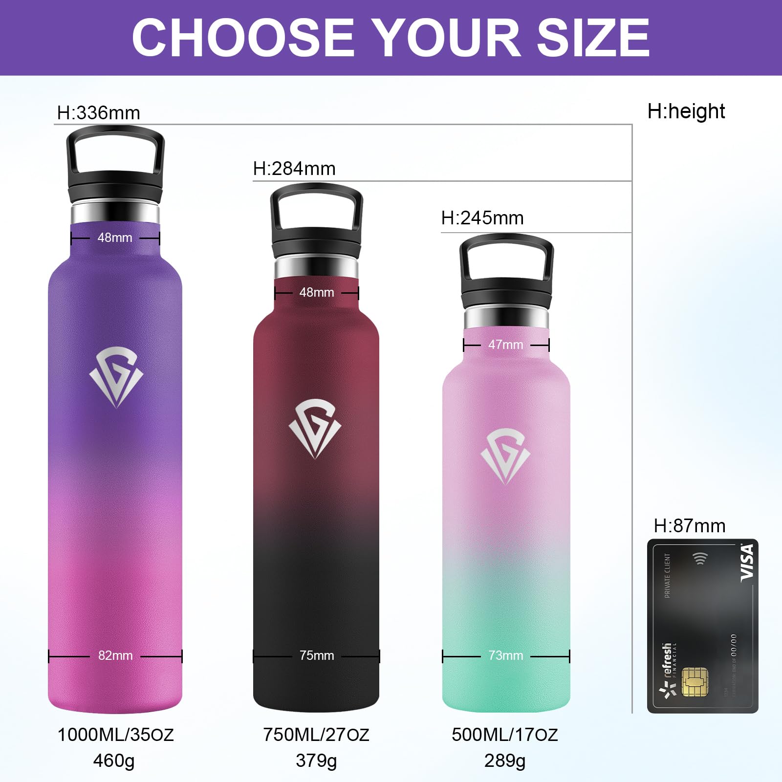 Borraccia Termica 1L, Bottiglia Termica a Prova di Perdite, senza BPA, Riutilizzabile, Facile Pulizia, Borraccia Acciaio Inox con Cannuccia, Termos per Adulto, Campeggio, Ciclismo, Viaggio, Yoga