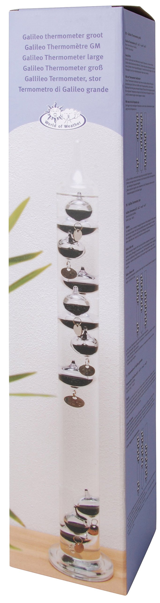 Esschert Design TH44 57 x 8 x 8cm Glass termometro di Galileo - Multi-Colore