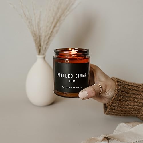 Miniatura 21 de Sweet Water Decor Hello Fall Candle - Vela perfumada de otoño de canela, manzanas y nuez moscada para decoración del hogar, velas de cera de soja