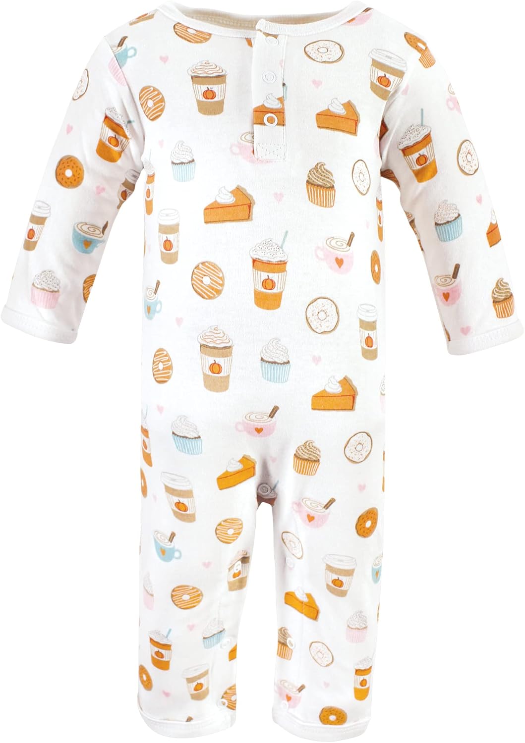 Hudson Baby Girls Unisex Cotton Coveralls, Pumpkin Spice Date, 6-9 Months, Pumpkin Spice Date, 6-9 Months US - Image 4
