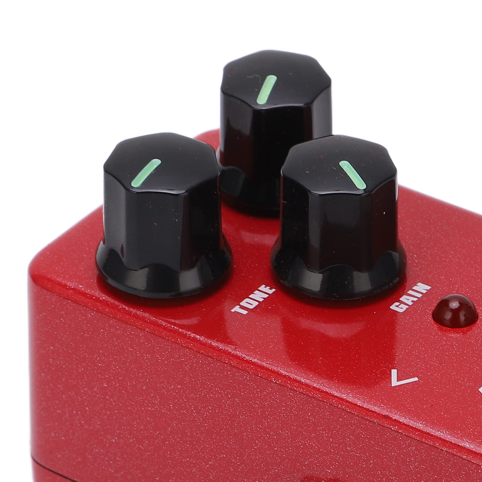 Pedale di Distorsione Rosso Mini Effetto Compatto Ad Alto Guadagno per Musicisti Heavy Metal Pedale per Chitarra in Metallo Dimensioni 2,01x3,70x2,09 Pollici