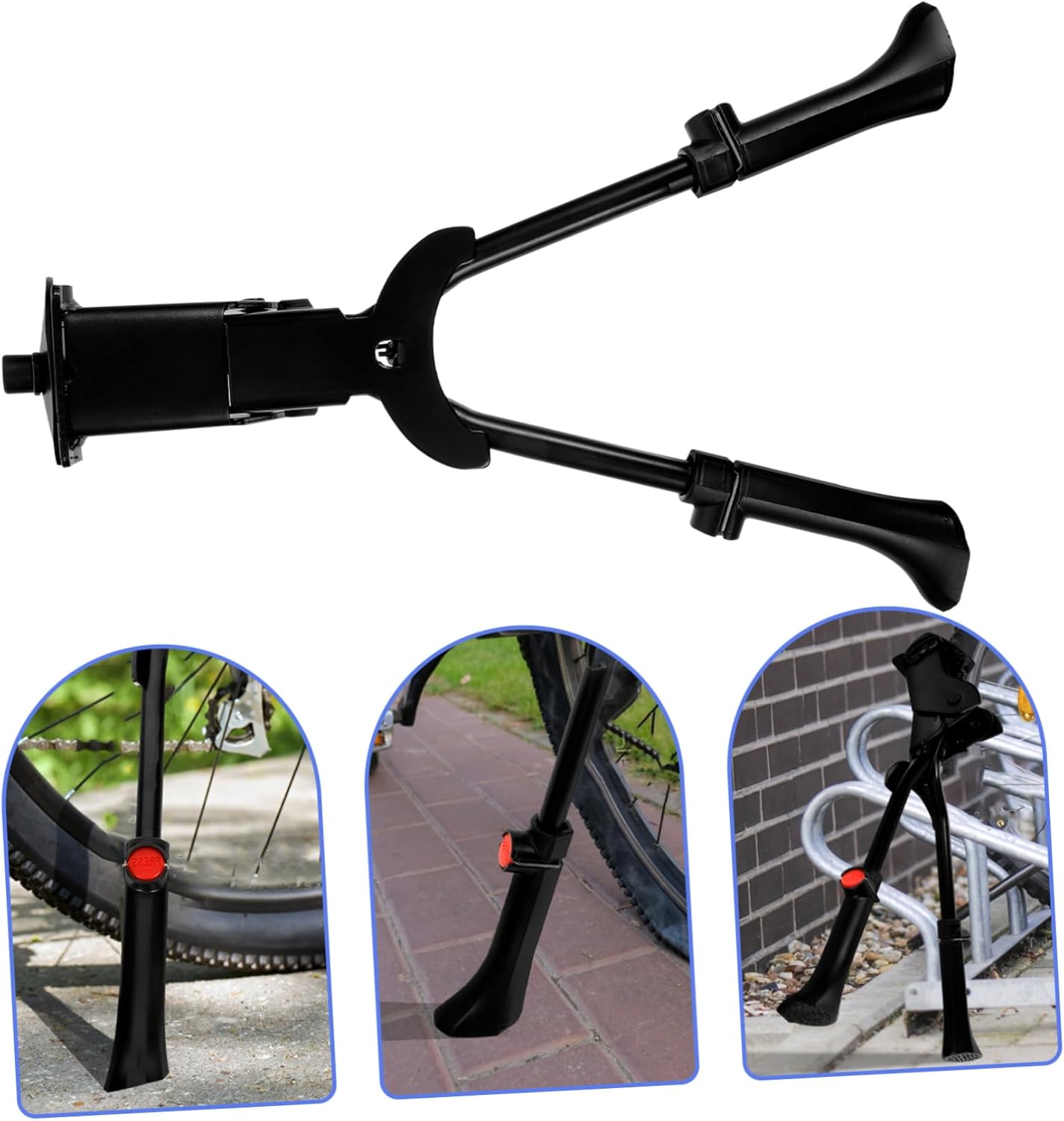 1 Set Bicycle Stand Cycle Kick Stand for Bikes Convenient Kickstand Kick Kickstand Steel Bicycle Rack Cycling Mountain Bike Accessory Black Alloy