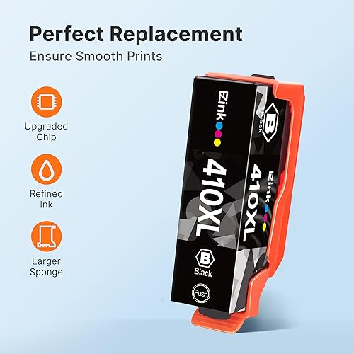 Miniatura 5 de E-Z Ink Cartuchos de tinta 410 remanufacturados para impresoras Epson 410 410XL, paquete de 5 cartuchos de tinta compatibles con Expression XP-7100