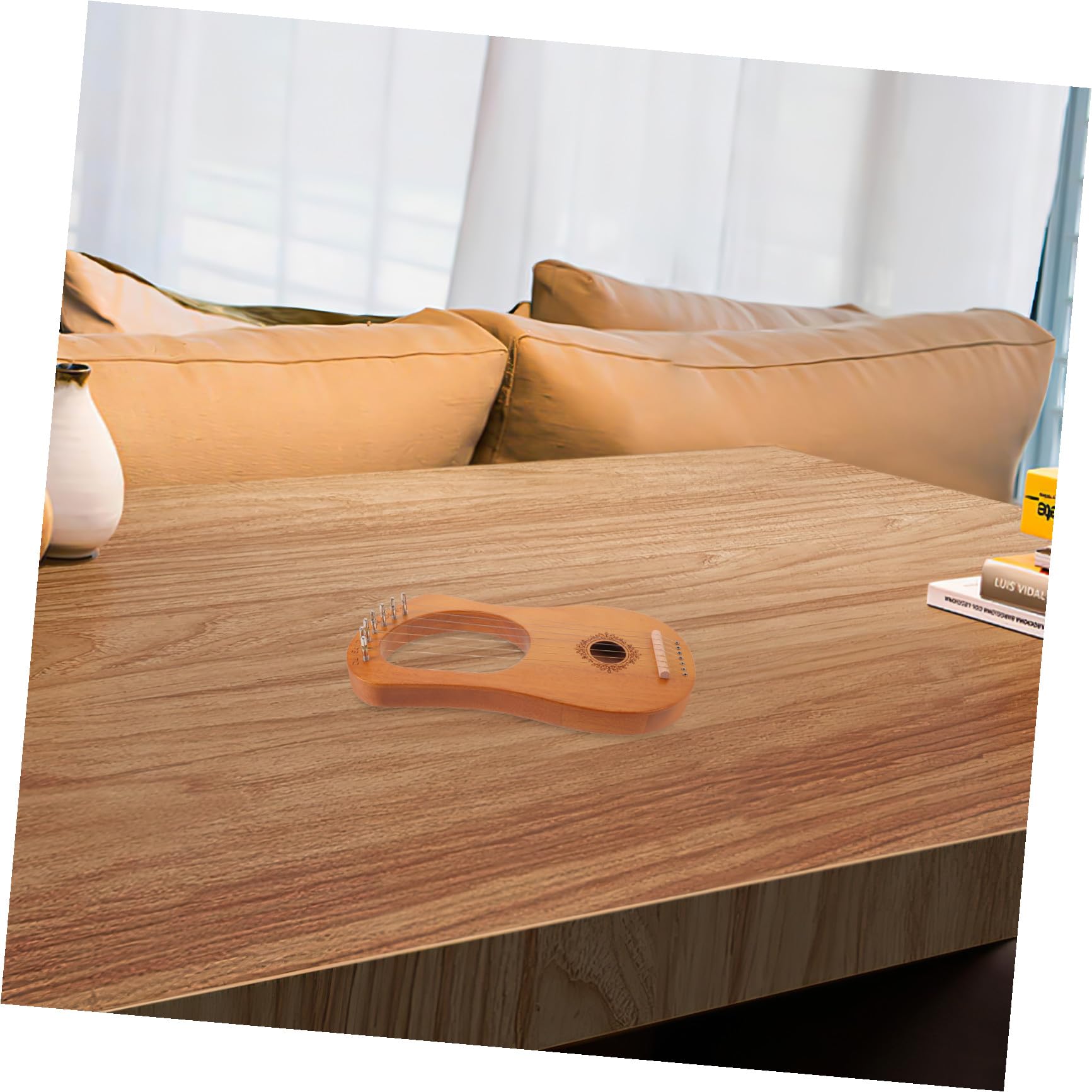 iplusmile Piccola Lira a 7 Corde in Legno con Struttura a Cassa Acustica a Farfalla, Design Leggero e Adatto a Principianti per Educazione Musicale Precoce e Riunioni Familiari