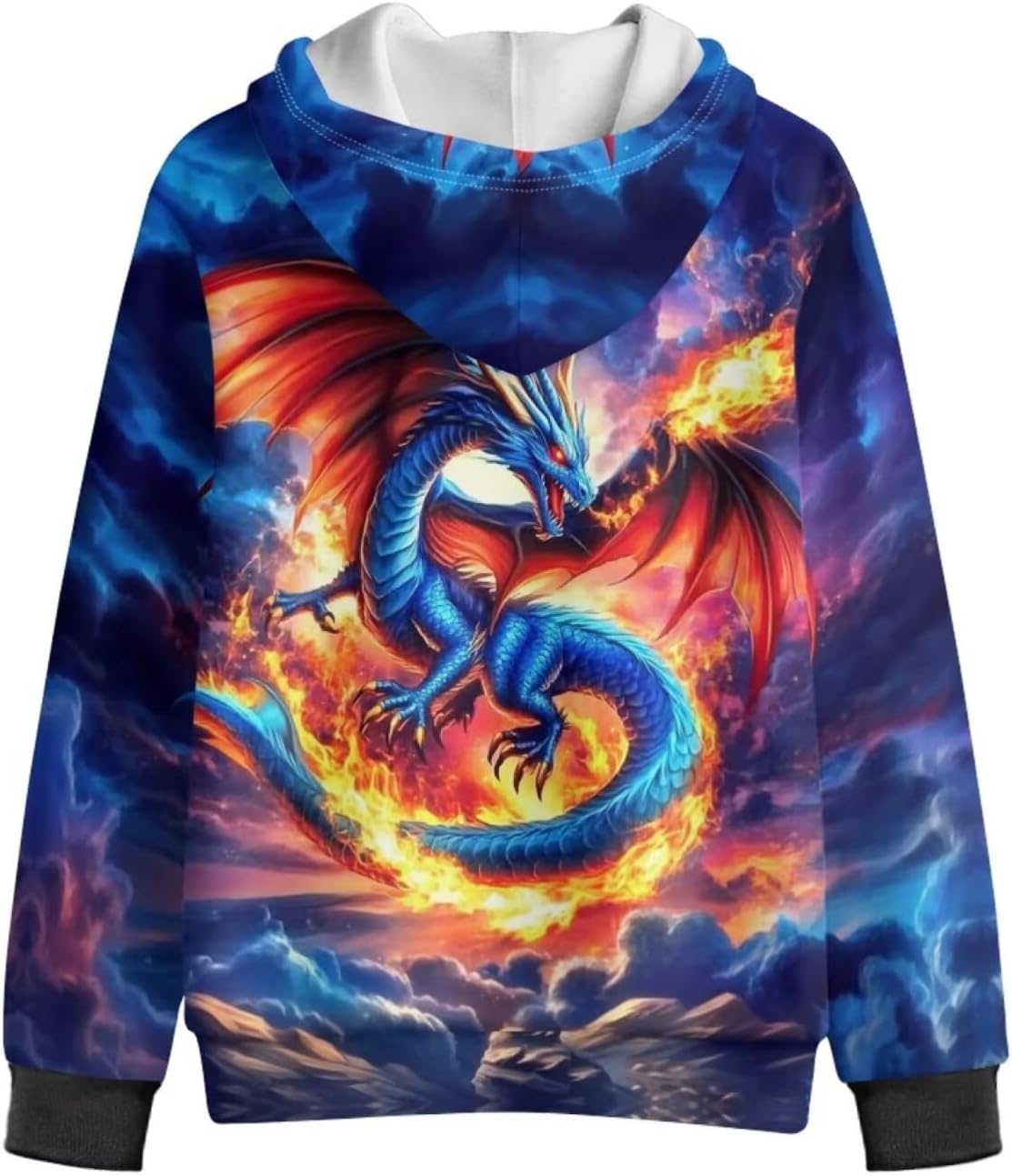 WELLFLYHOM Zip Up Boys Sweatshirt Graphic 6-16 Long Sleeve Fleece Lining Hoodie Kangaroo Pocket Full Zip Kids Sweater - Image 4