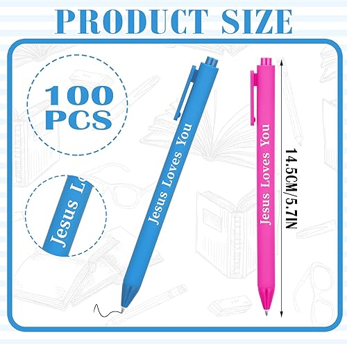 Miniatura 2 de Jetec 100 bolígrafos de Jesús te ama, bolígrafos cristianos coloridos, versículos de la Biblia, bolígrafos de gel retráctiles, regalos cristianos a