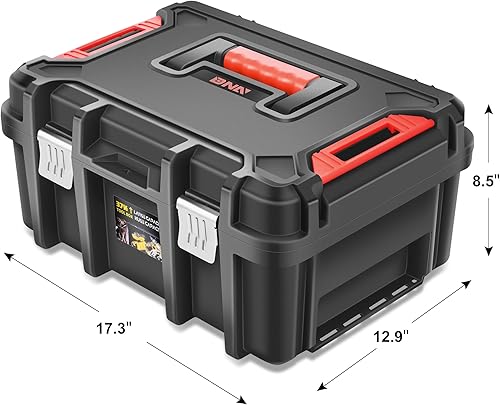 Miniatura 2 de Caja de herramientas DNA MOTORING con cerradura y bandeja extraíble para taller, garaje y hogar, gran capacidad, TOOLS-00309