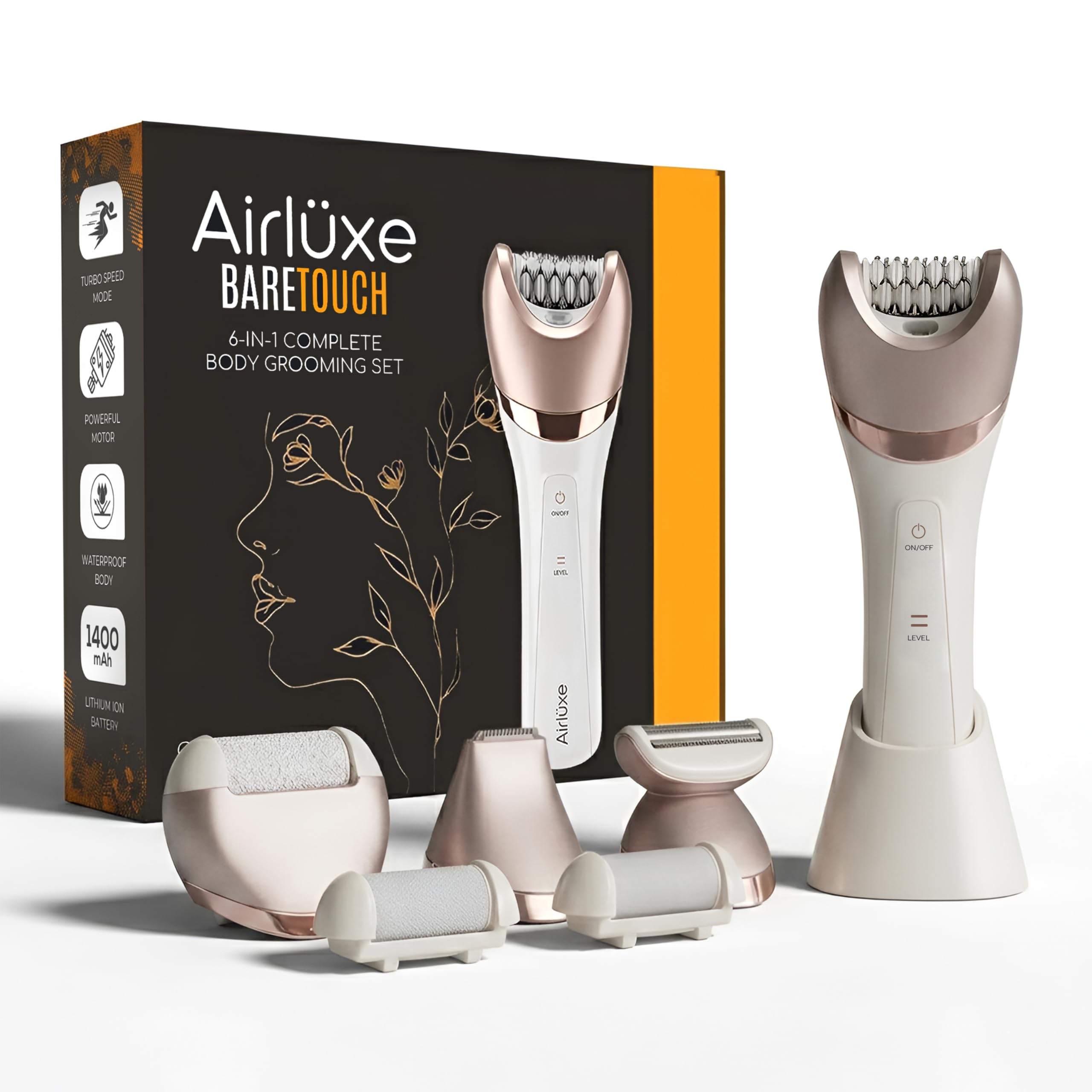 Women Grooming Kit with Callus Remover | Electric Hair Removal Trimmer & Shaver | Waterproof Epilator for Arms & Legs | 1 Year Replacement Warranty-image-44