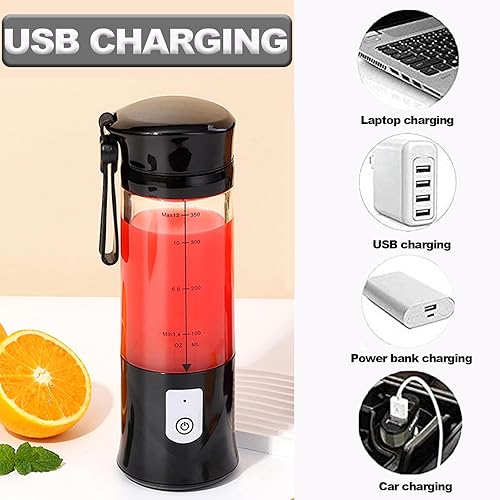 Miniatura 2 de Mini licuadora portátil para batidos y batidos, mezcla de jugos de tamaño personal, tapa a prueba de fugas, compacta, recargable USB-C, sin