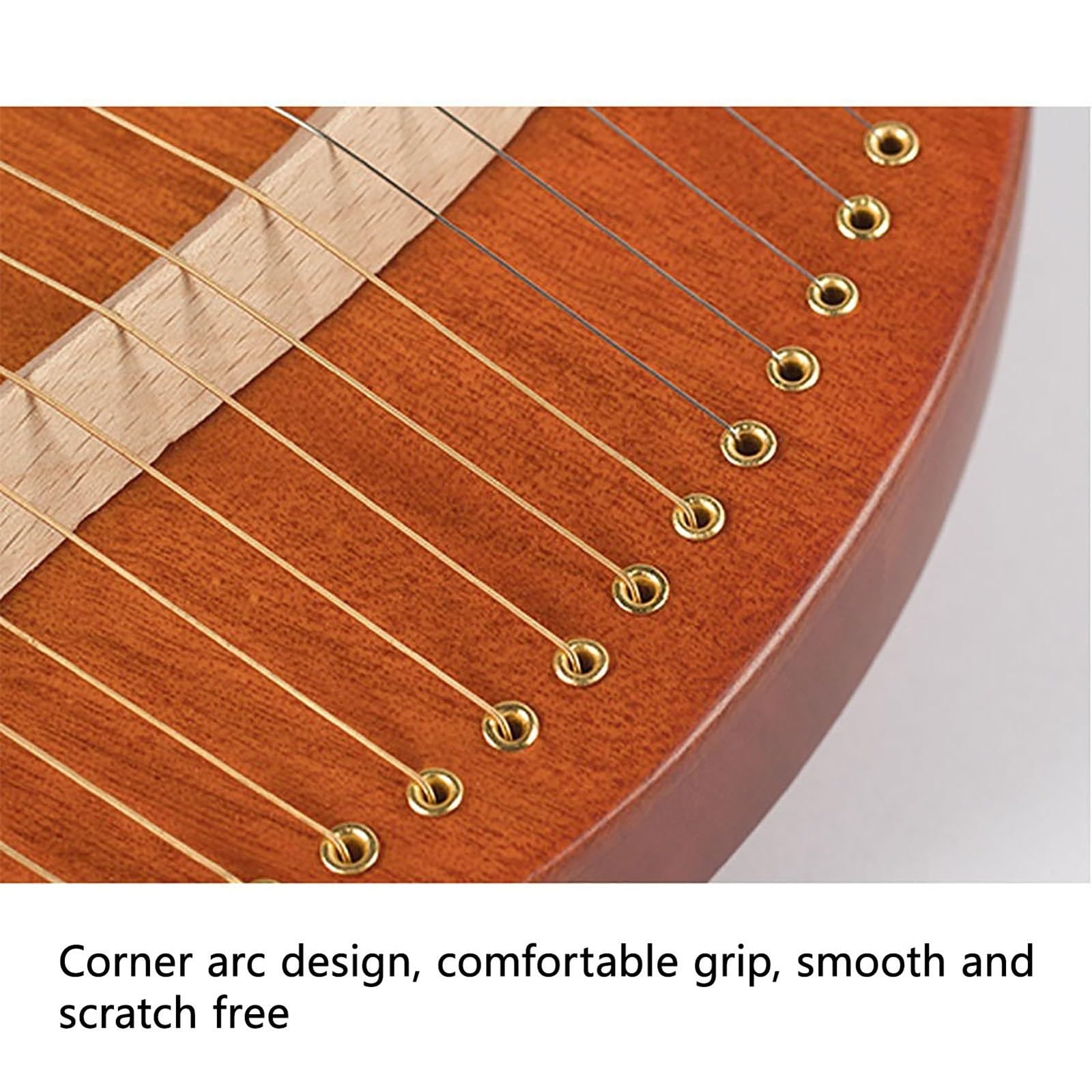 Resonanzraum Lyre Harfe Box Typ 16/19 Saiten Mahagoni Harfe Instrument Stimmschlüssel Ersatz-Saiten Schoßharfe Tragbar Reisen Camping Anfänger(16-String Antler Model-Flower)