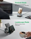 INIU Chargeur sans fil, 15W Support de recharge sans fil rapide avec lumière adaptative iPhone 17 16 15 14 13 12 Pro Max Plus Samsung Galaxy S23 S22 Ultra S21 Remarque 20 Google etc