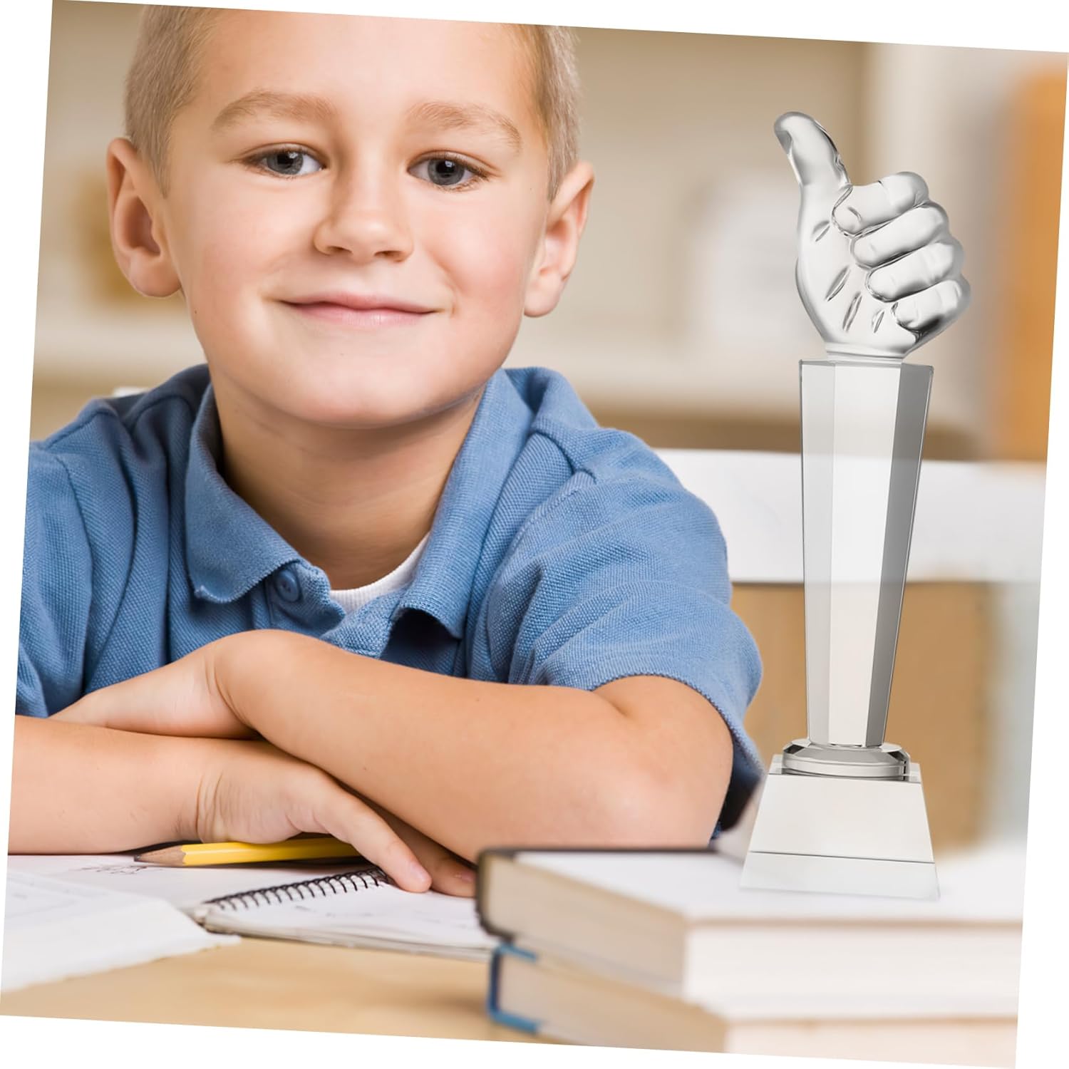 Crystal Glass Trophy 26x6.7cm Engraved Award for Adults and Boys and Girls Unique Sports Recognition Decor for Classroom and Game Rewards