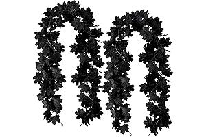 Spooky Black Maple Leaf Garland