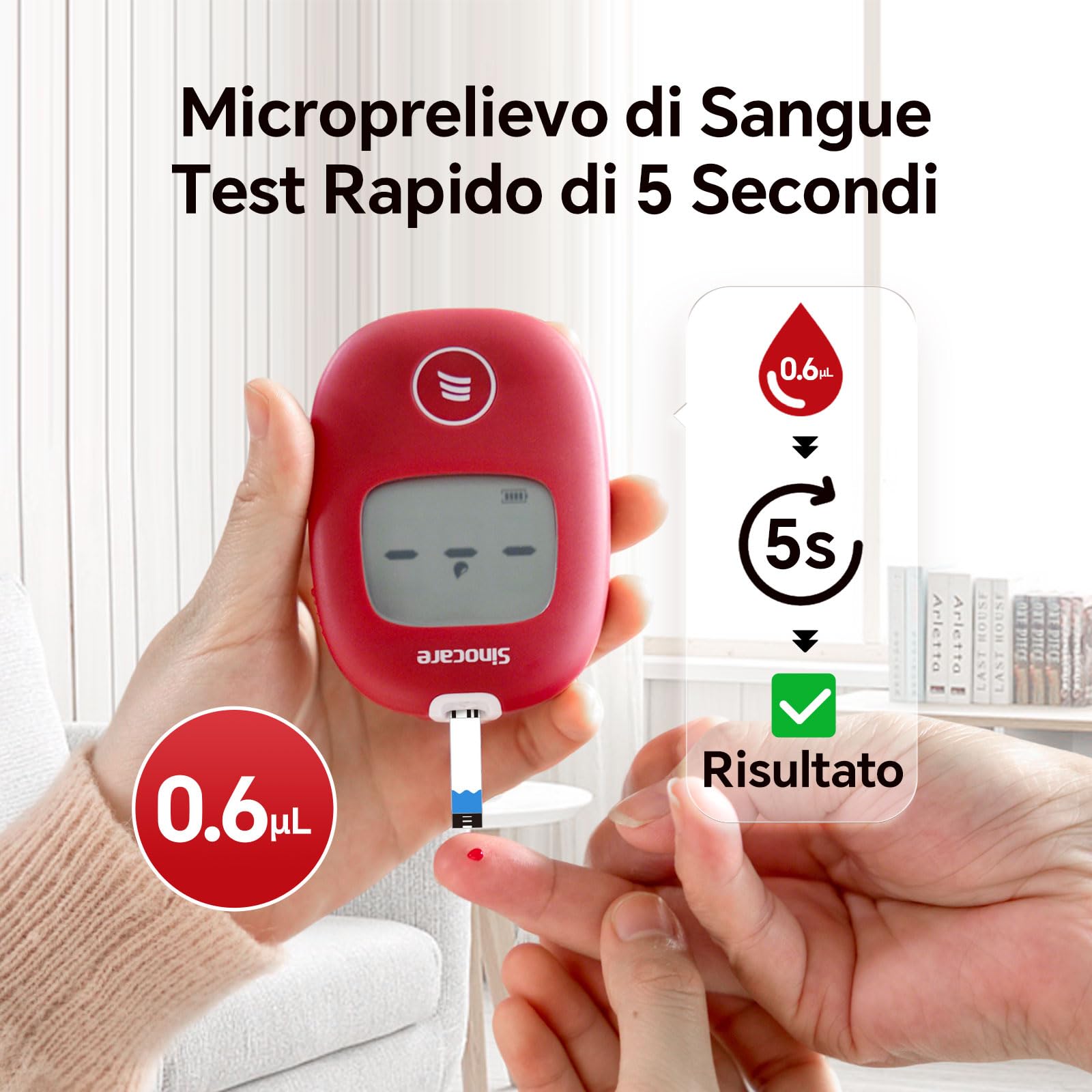 Sinocare Safe AQ Strisce per Glicemia, 50 Pezzi Senza Lancetta, Strisce Reattive Adattabili solo a Safe AQ Smart/AQ Voice/AQ Air Glucometro, [Lancetta non incluso][Glucometro non incluso] (50 Pezzi)