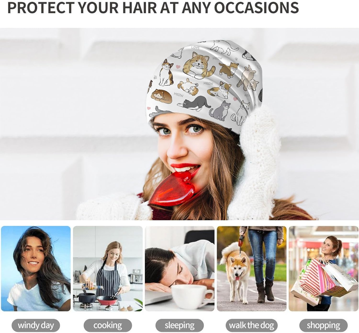 ,Chemo Headwear for Women for Slouchy Beanie Hat Skull Cap Cancer Headwear Accessories for Women - Image 3