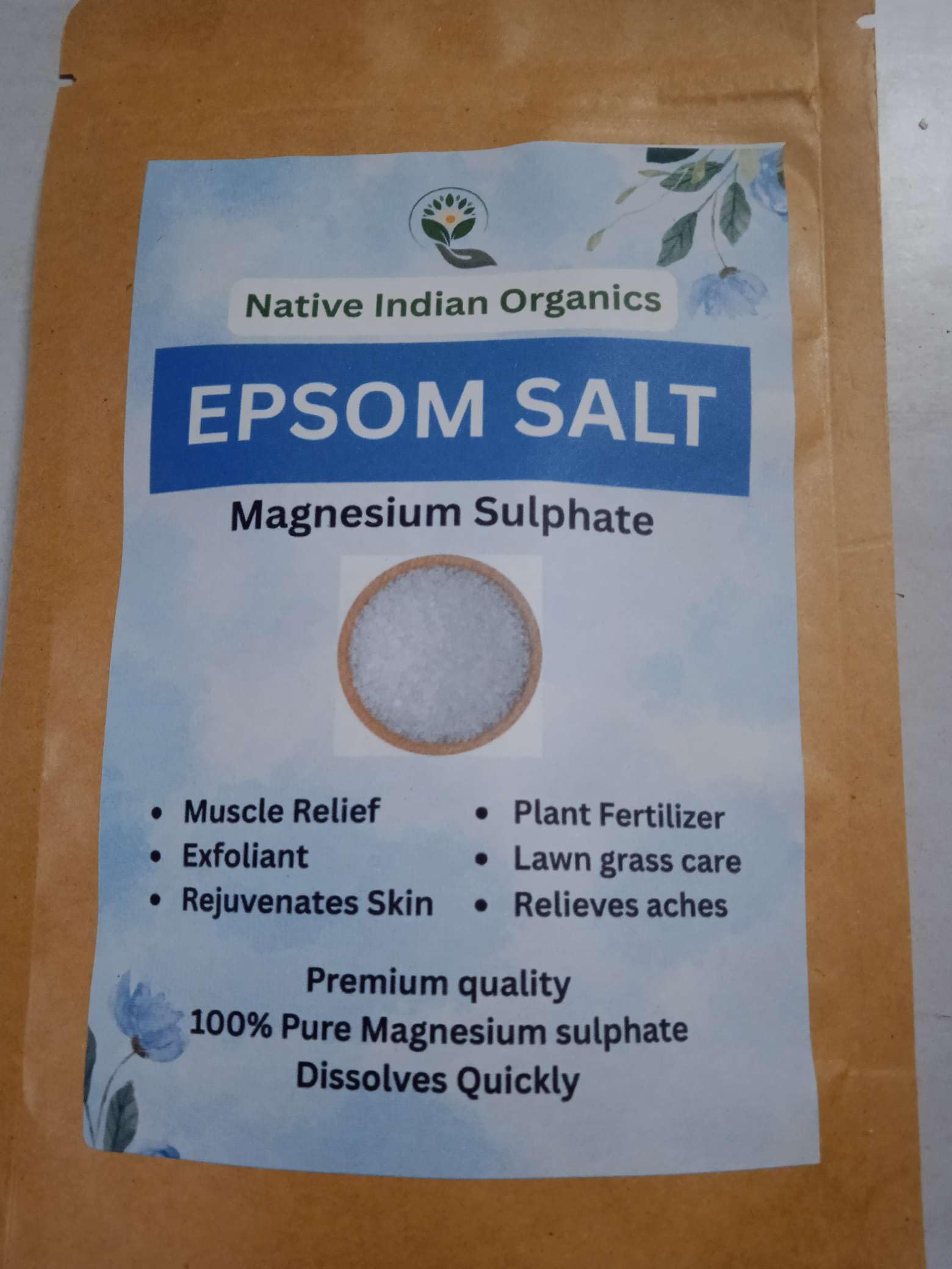 EPSOM SALT for Bath, Muscle relief, Foot cleansing, Garden care 100% Magnesium sulphate 450g-picture-25