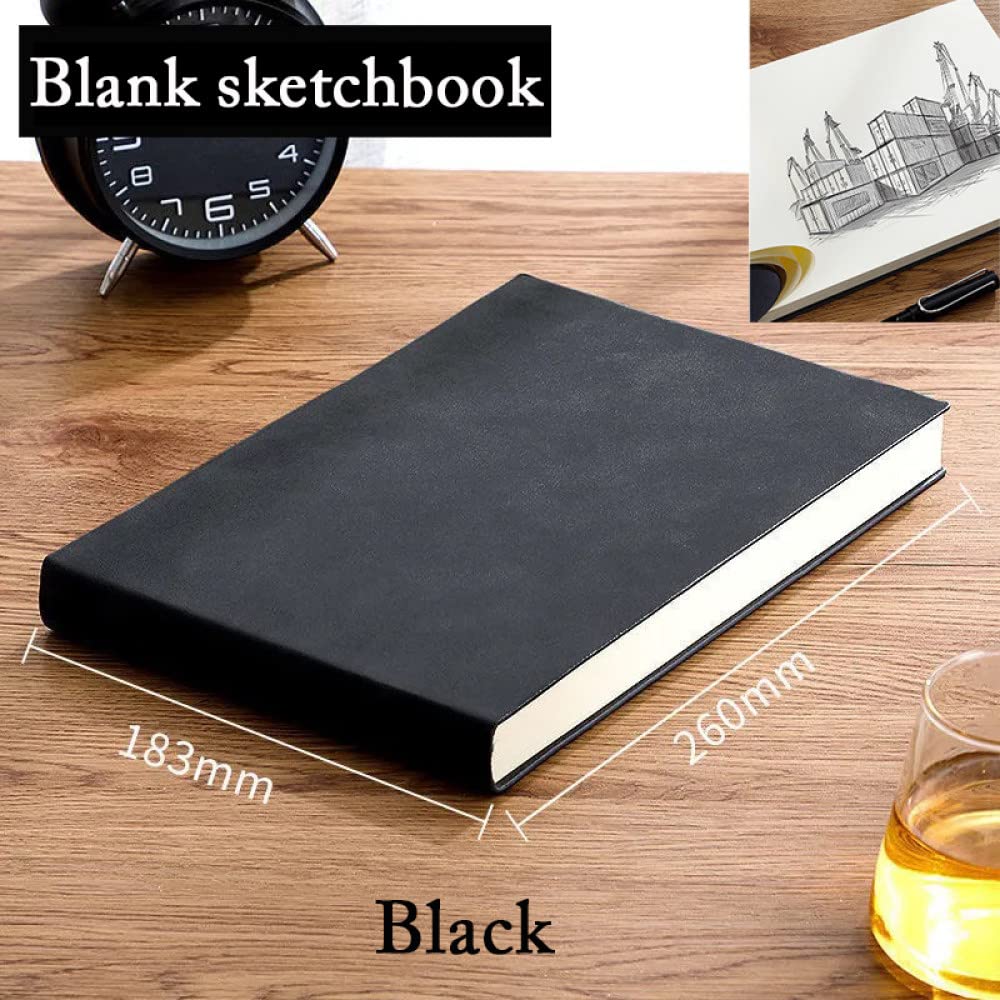 Carnet B5 pour la prise de notes marqueurs de dessin, carnet de grille de journal et bloc-notes de carte mentale de journal pour l'agenda du planificateur d'art, Noir, vierge