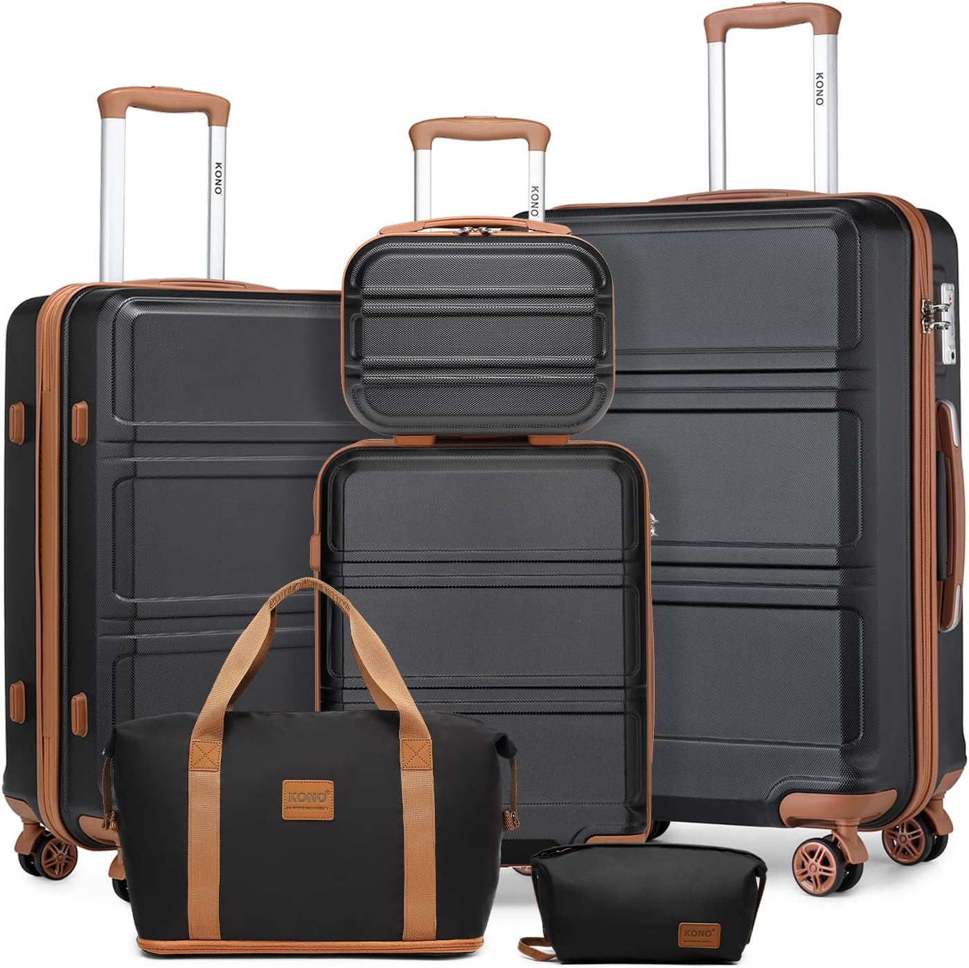 Kono Suitcase Set 3 Piece Luggage Set Carry On Hardside