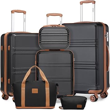 Kono 6 Piece Luggage Set ABS+PC Hard Shell 20/24/28 Inch Suitcase Bundle