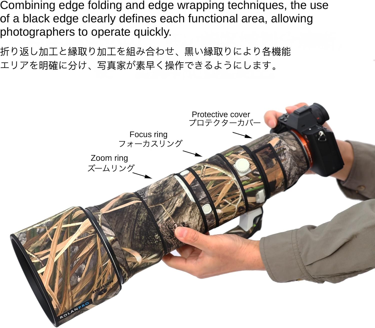 ROLANPRO Waterproof Lens Cover for Sony FE 400-800mm f/6.3-8 G OSS Camouflage Lens Protective Sleeve Case Rain Cover for SEL400800G Outdoor/Travel Photography-#UCP City Camo Waterproof