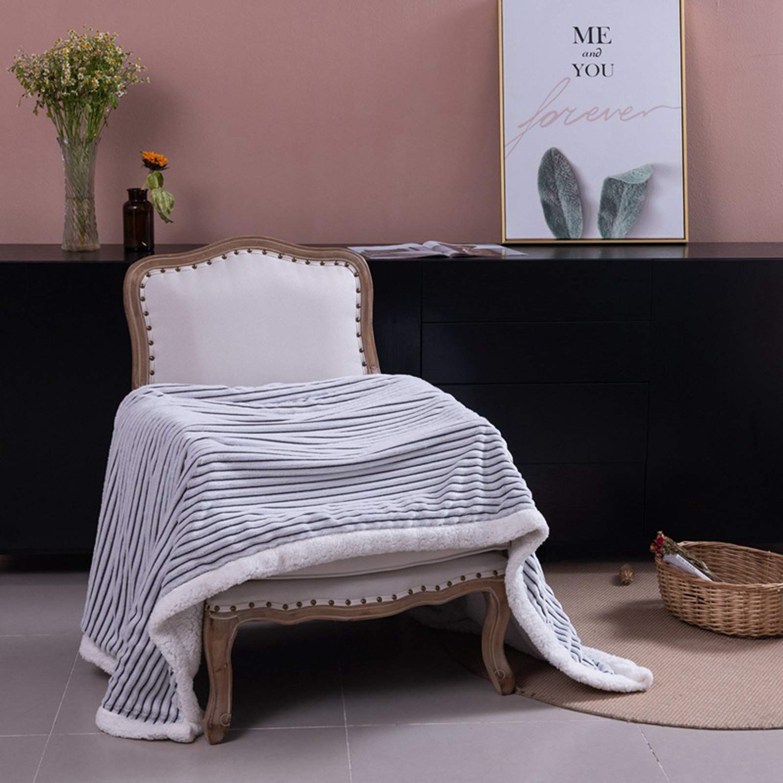 Manta para sofá Sherpa, manta de forro polar súper suave, cálida y esponjosa, reversible, para cama y sofá (150 x 120 cm) 005-150 x 120 cm