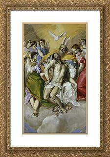 ArtDirect El Greco 17x24 Gold Ornate Framed Art Print with Double Matting Titled: The Holy Trinity
