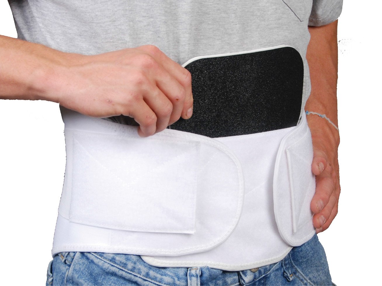 Lumbo Protech Back Support, White, Medium