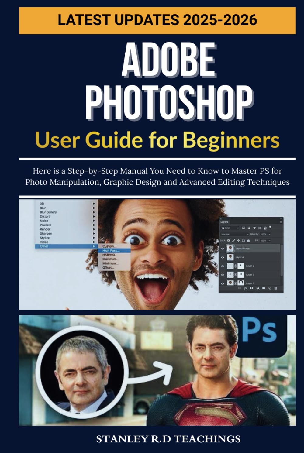 Livre Photoshop 2025 débutant pour apprendre le graphisme facilement sans bloquer