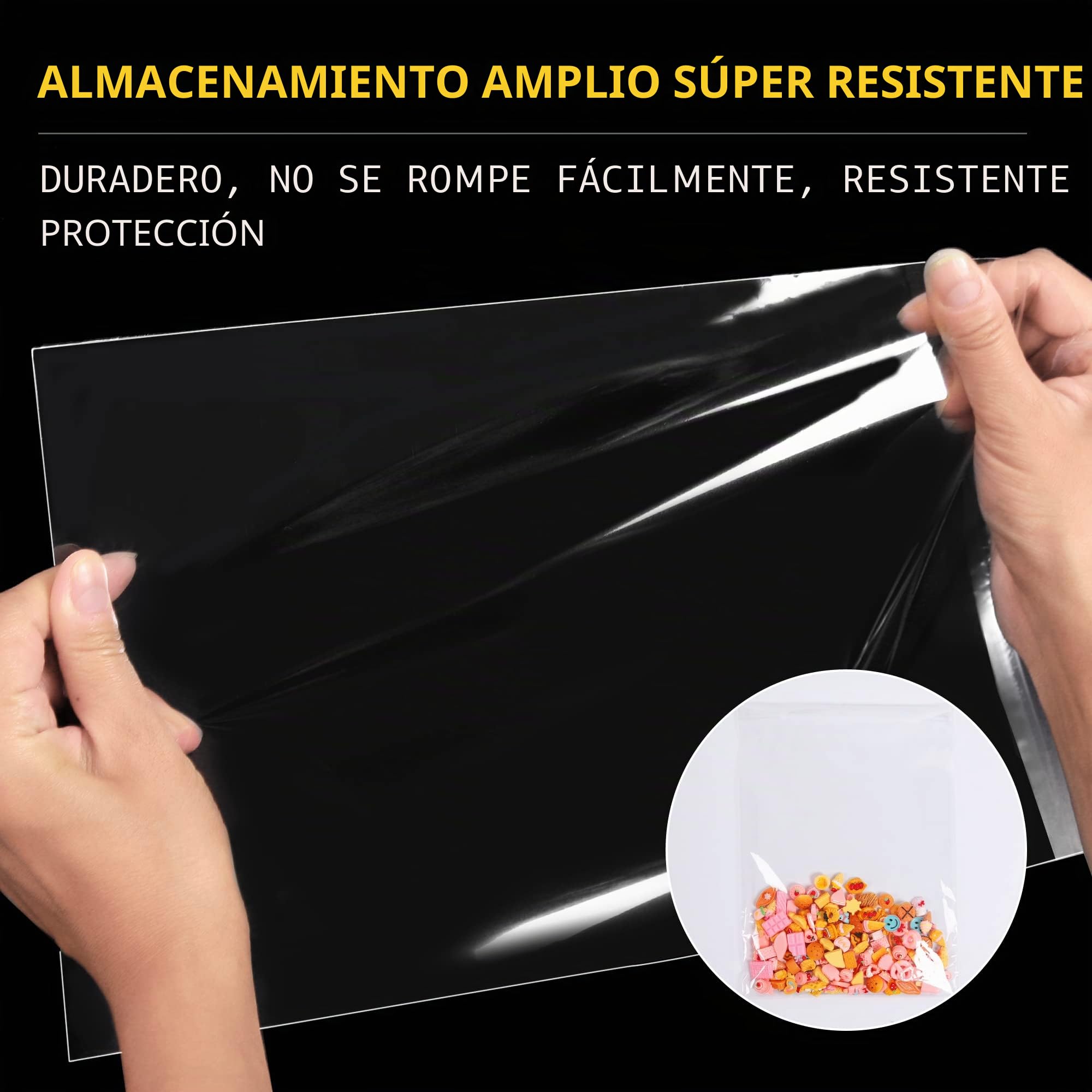 Bolsas Transparentes Autoadhesivas A3, 50 Paquetes, Celofán Autosellables, Aptas Para Alimentos, OPP Para Galletas, Tarjetas, Sobres, Fotos (30,5 x 42 cm)