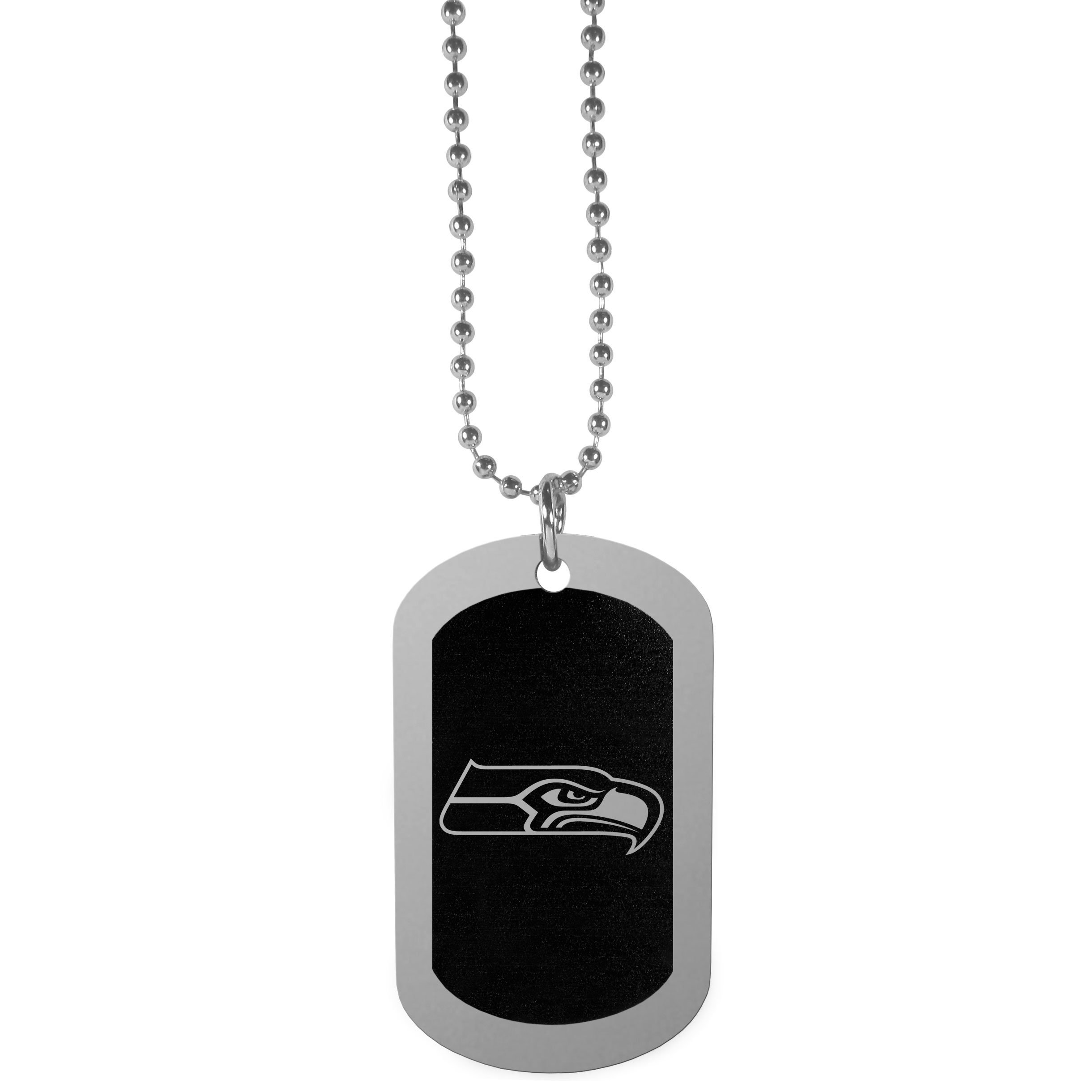 NFL Seattle Seahawks Chrome Tag Necklace, 26"
