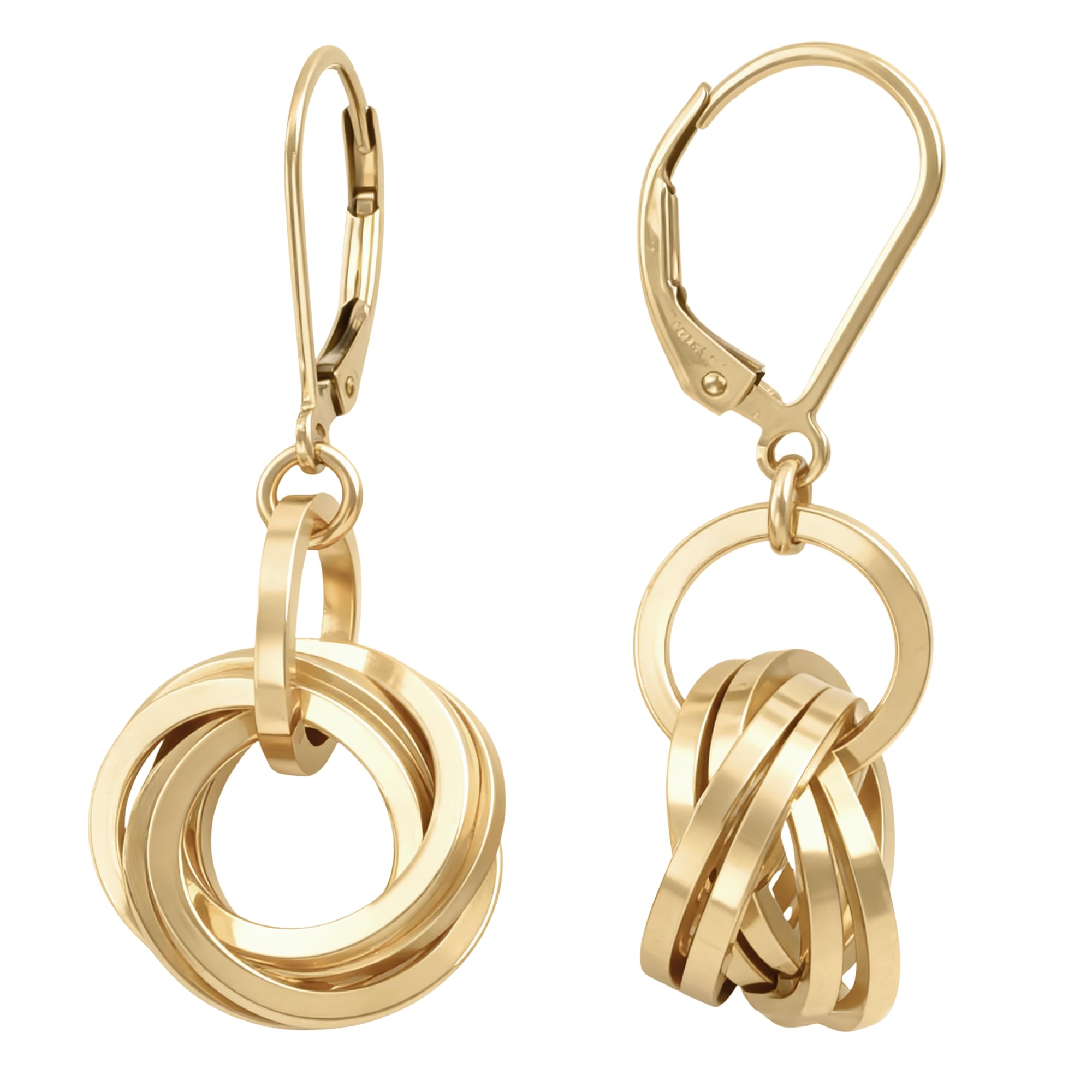 Handcrafted Leverback 14K Gold Filled Dangling Earrings - Dressy Love Knot Gold Dangle Earrings For Women – Elegant Jewelry Gift Idea for Wife or Mother