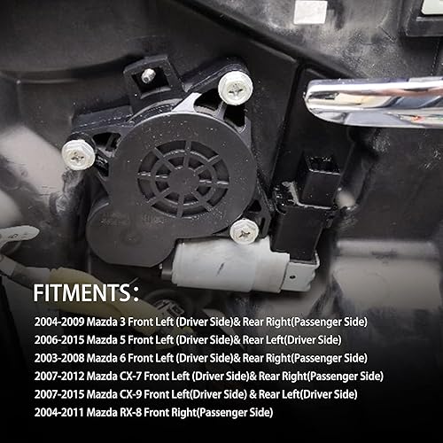 Miniatura 3 de Nifeida Reemplazo del motor de la ventana eléctrica para Mazda 3 6 CX-7 FLRR, Mazda 5 CX-9 FLRL, RX-8 Delantero derecho 2003-2017 RWD AWD FWD