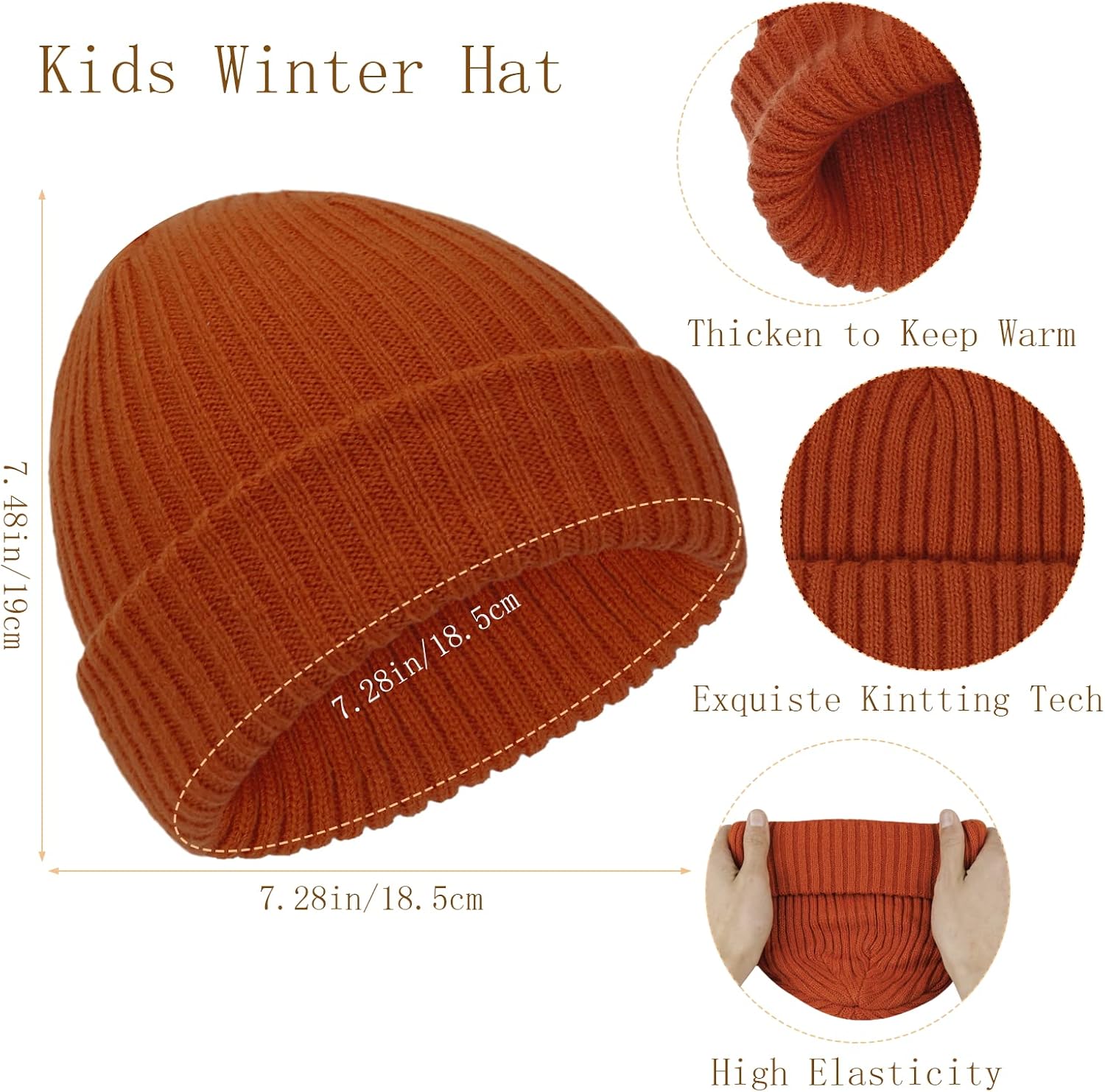 Hicdaw 2Pcs Kids Winter Hat and Scarf Set Winter Hats for Kids Toddler Beanie Hat Fleece Lined Scarf for Boys Girls 2-8 Years - Image 4