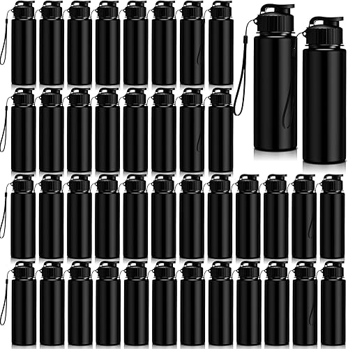 Miniatura 9 de Domensi 50 botellas de agua de plástico a granel de 17 onzas para adultos, botellas de agua grandes reutilizables con tapa abatible a prueba de