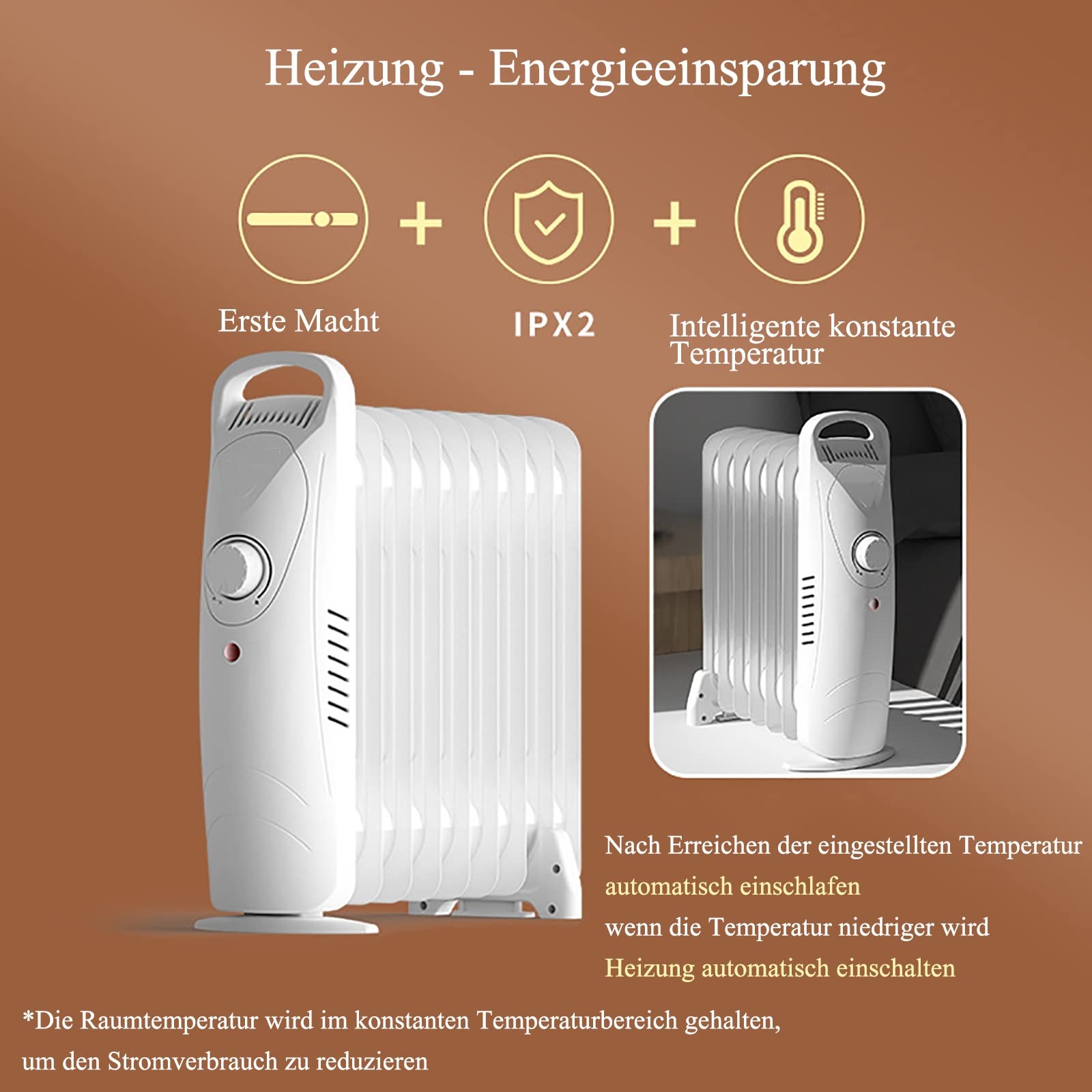 Oil Filled RadiatorPortable Heater,Plug In Portable Electric Heater,600-1000W,  Electric Oil Heater Radiators Silent, Adjustable Temperature/Thermostat -  Tip-Over u0026 Overheat Protection,3 Heat Settings : Amazon.co.uk: Home u0026  Kitchen