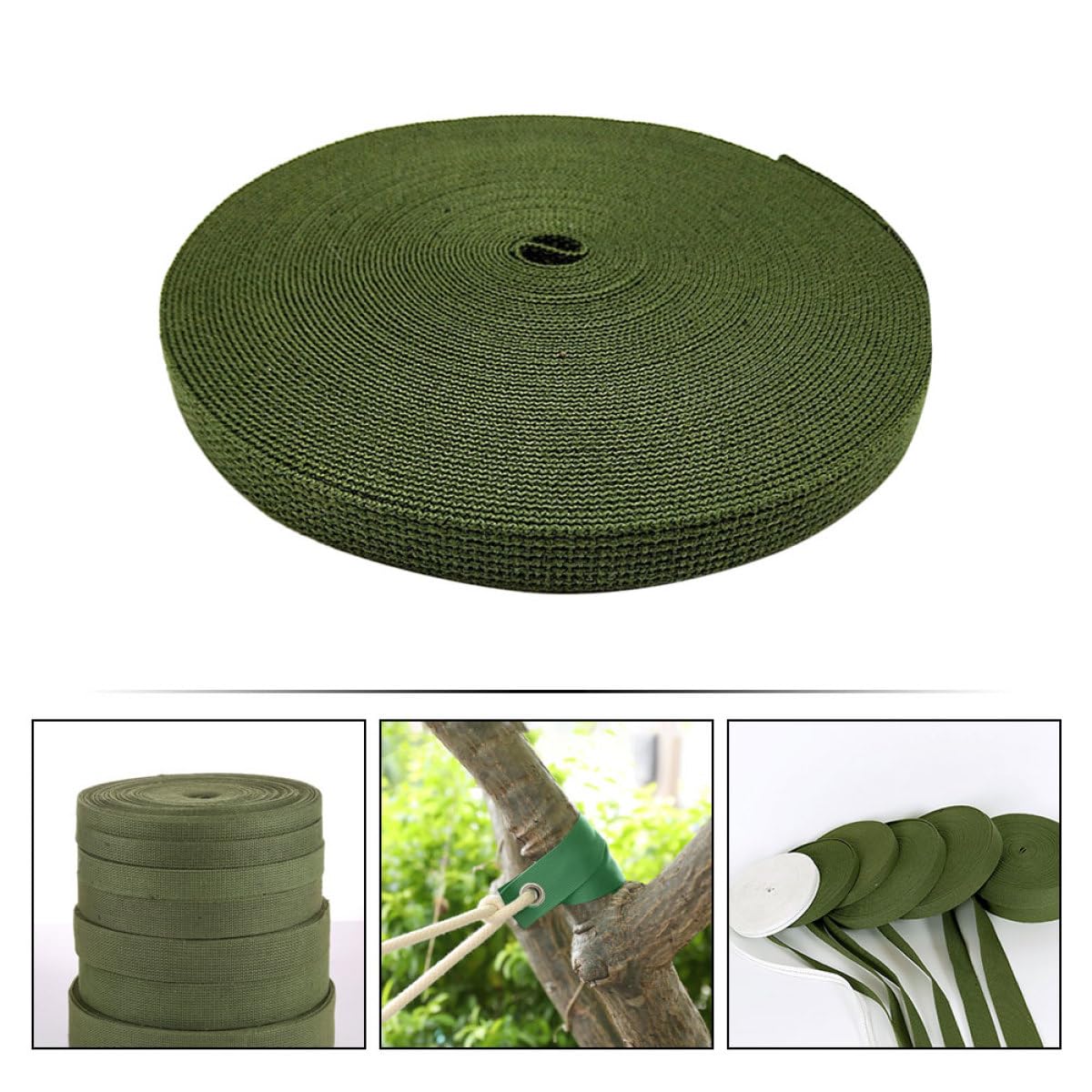 Homoyoyo Baumstützgurt aus Robustem Canvas 3cm Breit 2mm 20m lang Pflanzenstützband zur Befestigung und Unterstützung von Bäumen und Sträuchern im Garten