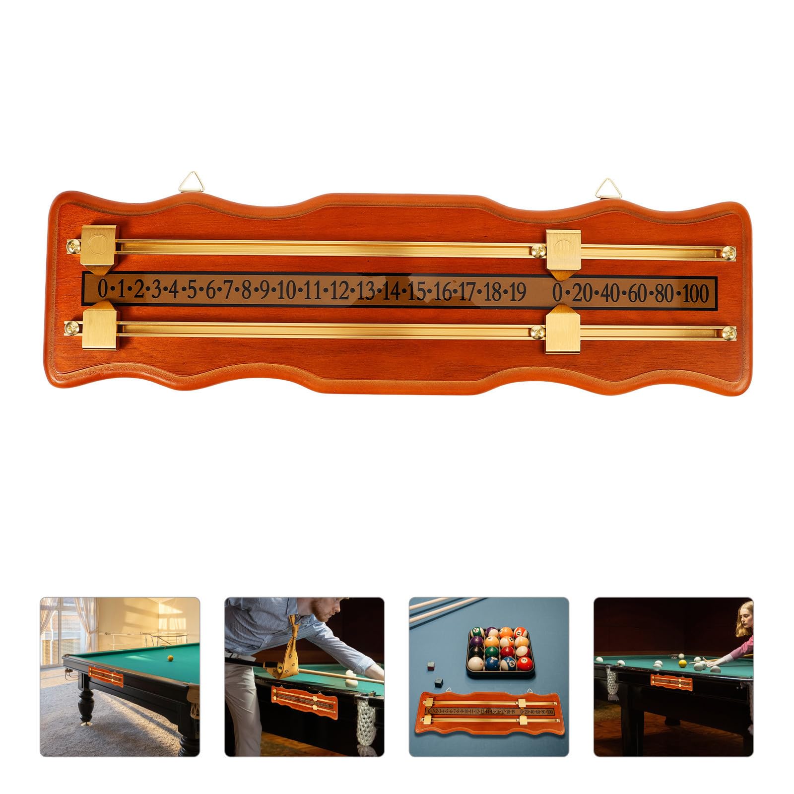Zerodeko Tabellone Segnapunti da Biliardo Scorekeeper Riutilizzabile Tabellone Segnapunti Snooker 2 Binari Ondulato Pannello in Metallo e Density Board per Tavolo da Snooker e Partite