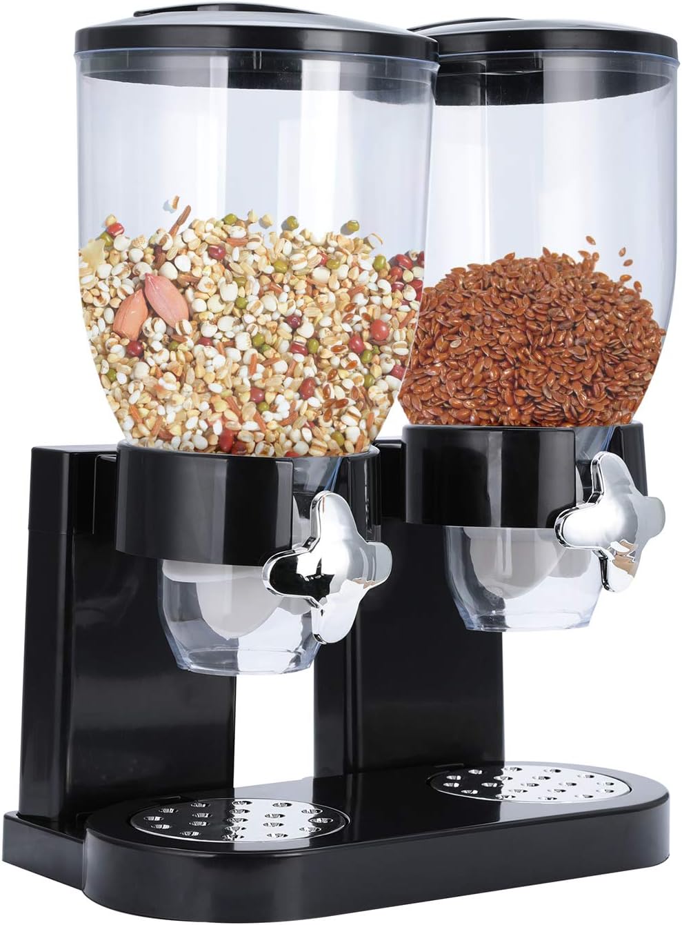 Dry Food Dispenser Dual Cereal Airtight Kitchen Storage Double Dispenser Container for Home,Coffee Beas,Wheat,Candy