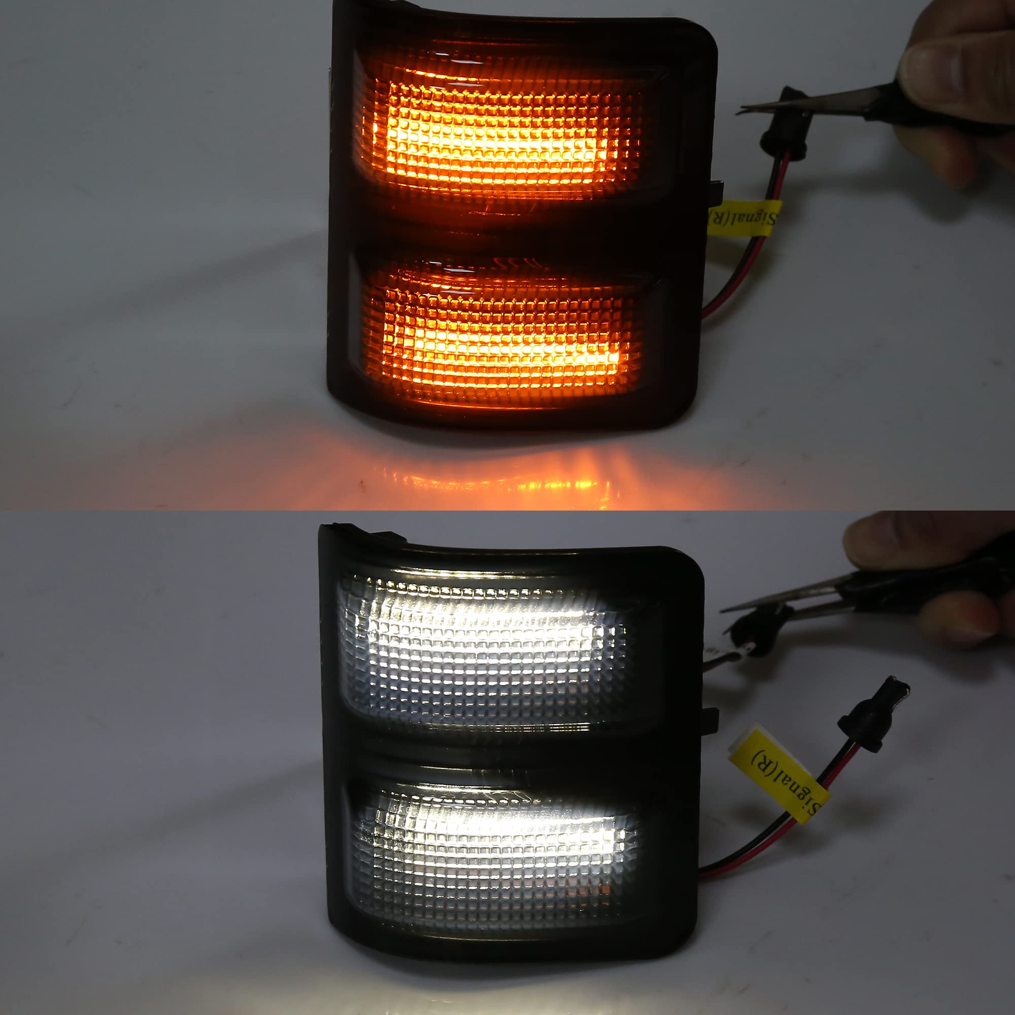 X AUTOHAUX Pair Car Markers Light LED Side Marker Lights Turn Signal Light Assembly 7C3Z13776A for Ford F-350 F-250 2008-2009 for Ford F-350 2011-2016